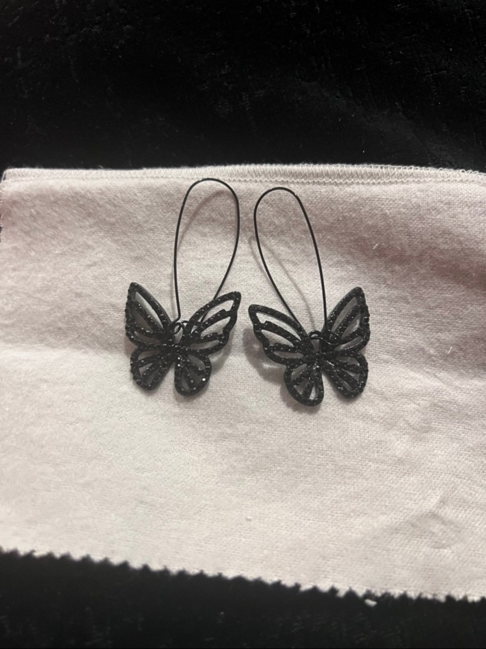 Black Butterfly Drop Earrings - Women Jewelry
